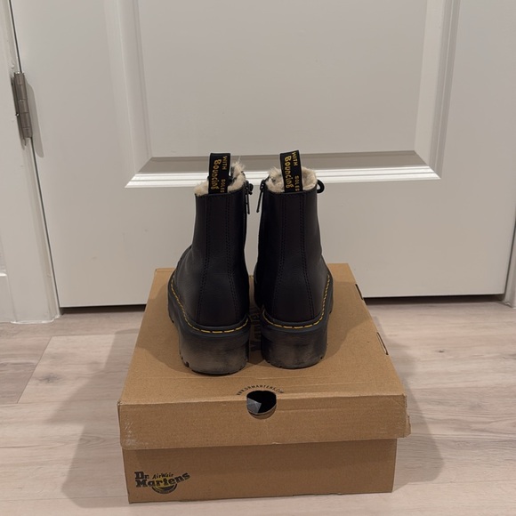 Dr. Martens Jadon Boot Faux Leather Fur Lined Platforms - Picture 4 of 5